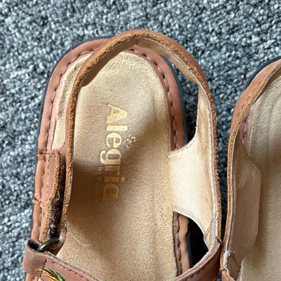 Alegria Floral Embroidered Sandals - Tan and Multicolor - Picture 2 of 5